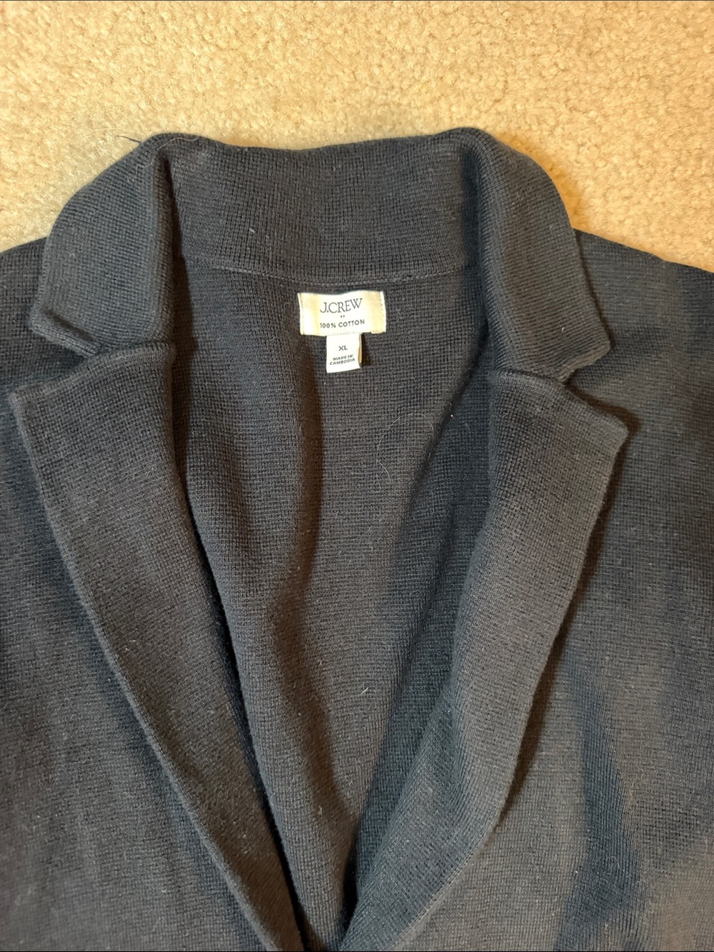 J. Crew Navy Single-Button Knit Blazer Cardigan